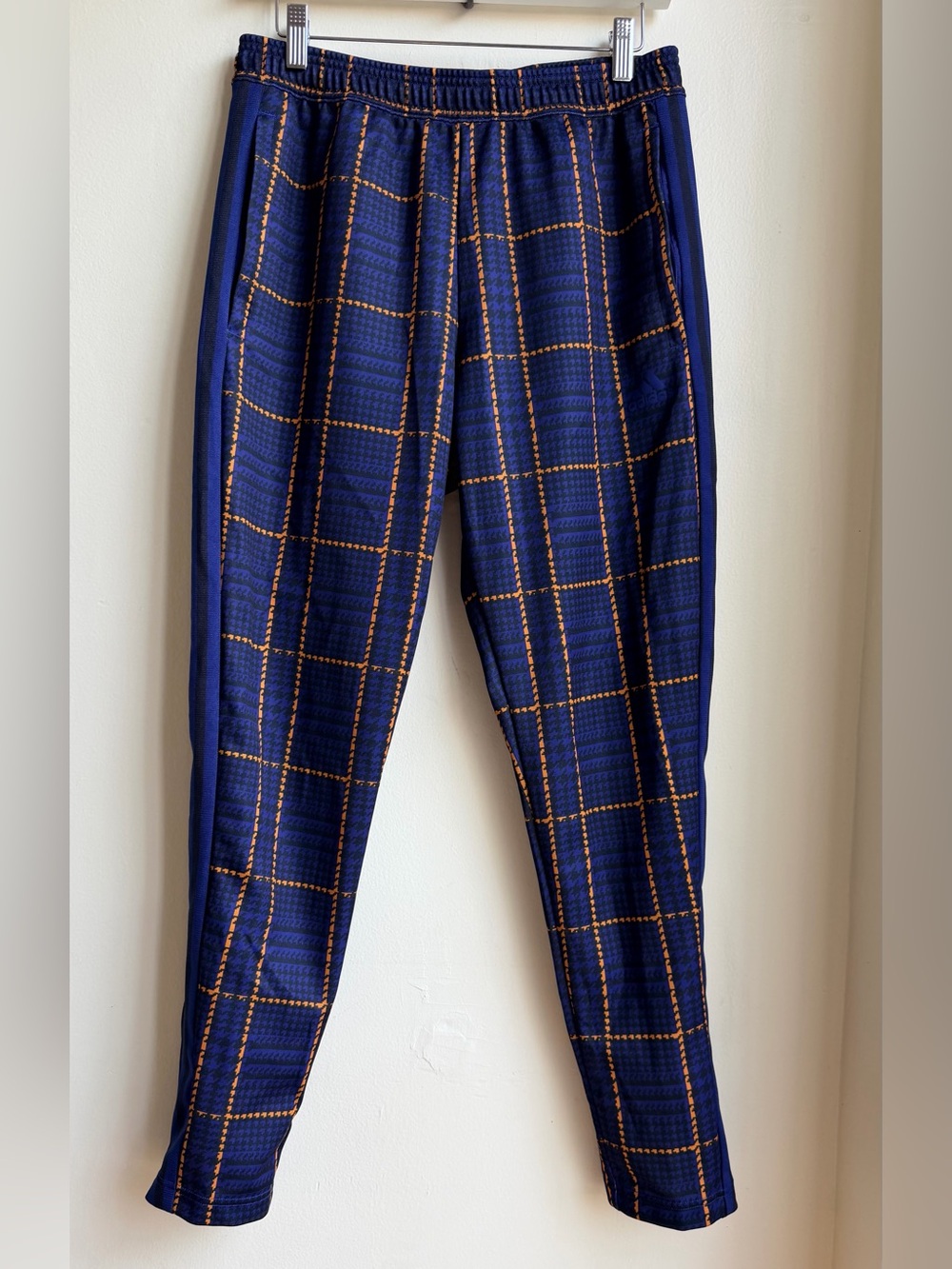 adidas Men's Tiro Tartan Plaid Zip Pocket Pants Size M Blue,yellow,Black